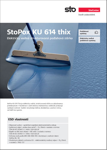 Elektricky vodivá štruktúrovaná podlahová stierka