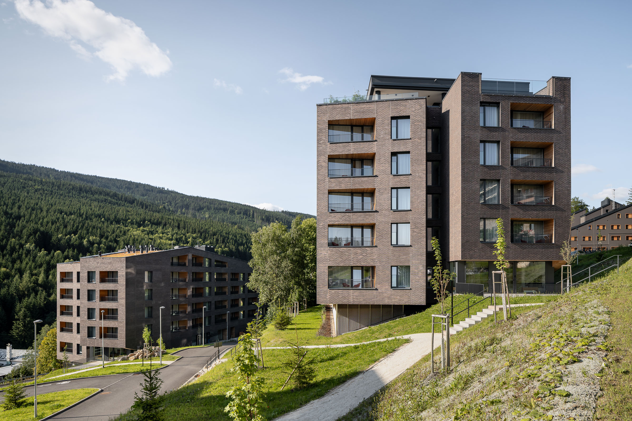 Apartmánové domy Dolní Morava s tehlovou fasádou StoBrick